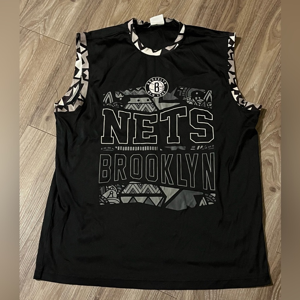 Unisex medium Brooklyn Nets  jersey black silver with stars